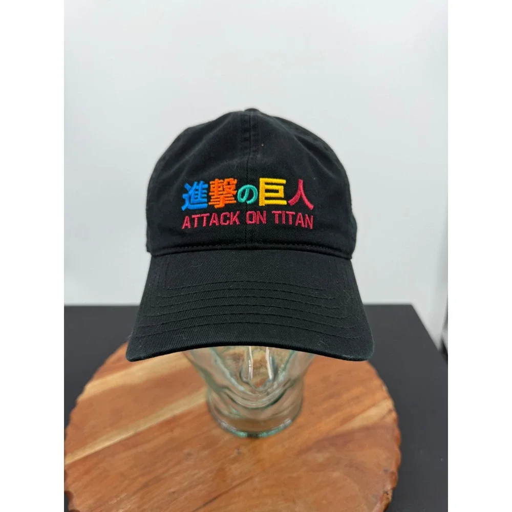 Attack on Titan Final Season Hat Men OS Black Embroidered Colossal Titan Cap